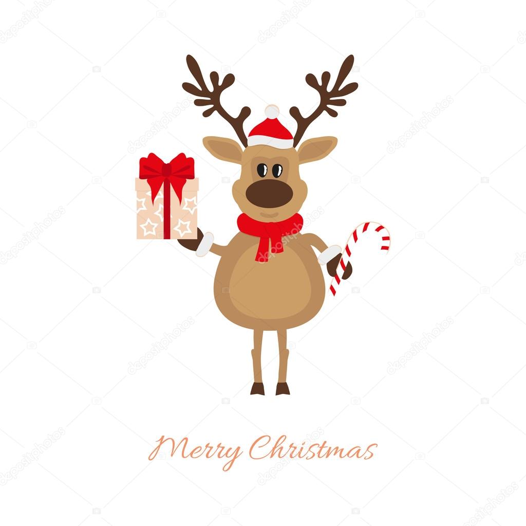 Christmas cartoon raindeer