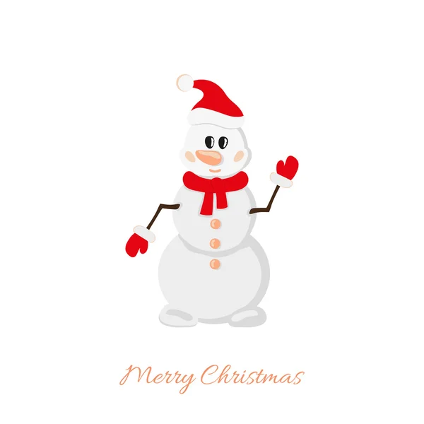 Christmas snowman — Stock Vector