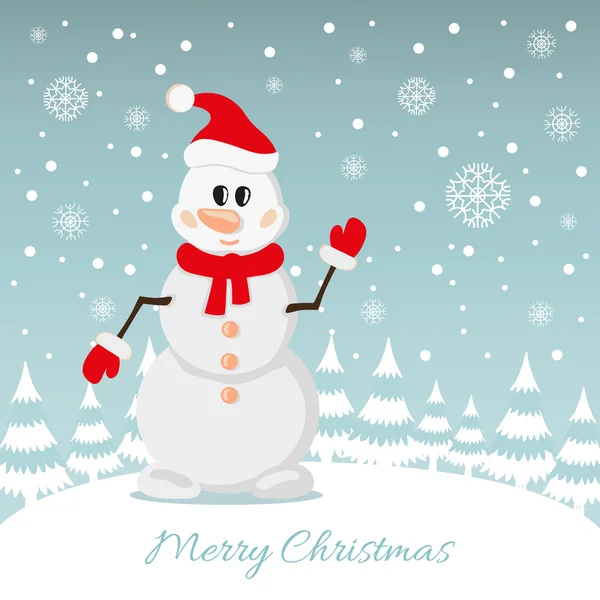 Christmas snowman — Stock Vector