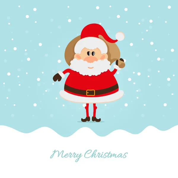 Santa Claus con una bolsa de regalos — Vector de stock