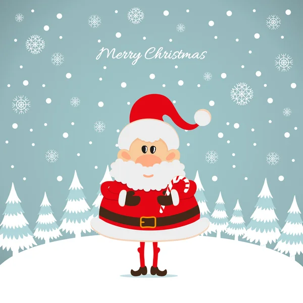Santa Claus with caramel cane — Stock Vector