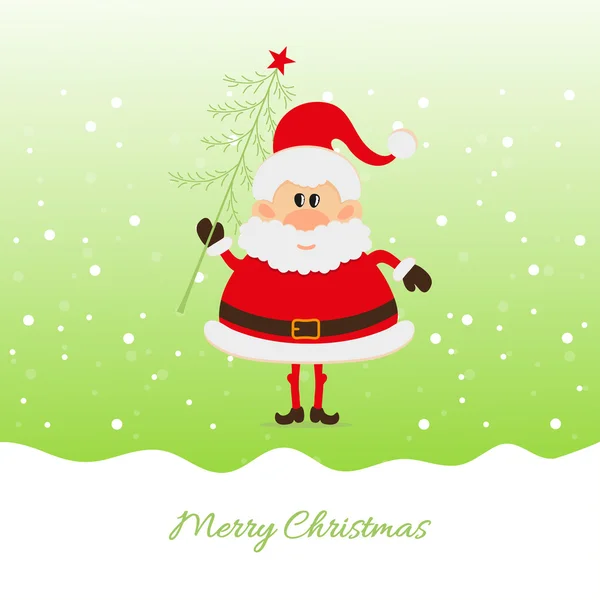 Santa Claus con árbol de Navidad — Vector de stock