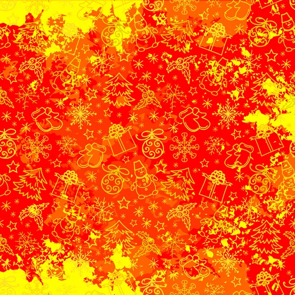 Noël abstrait rouge et jaune fond — Image vectorielle