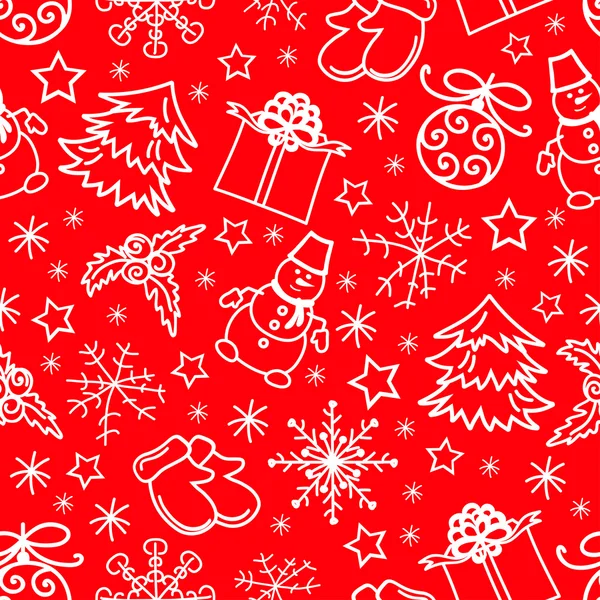Kerstmis naadloze patroon abstracte rode achtergrond — Stockvector