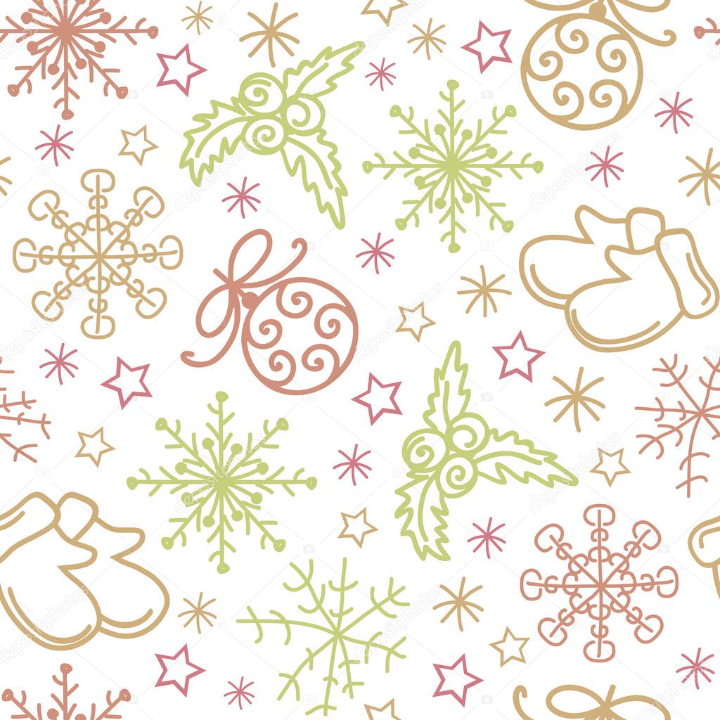 Christmas seamless pattern elements