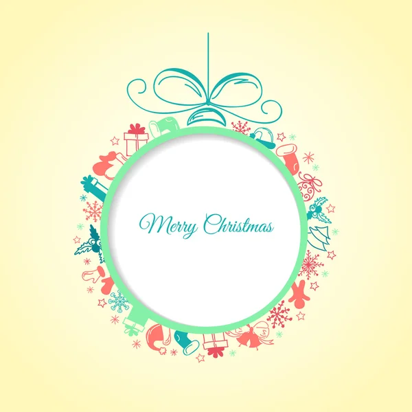 Merry Christmas card with Christmas ball — Stock Vector