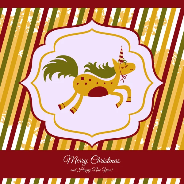 Horse card for new year and Christmas — Stock Vector