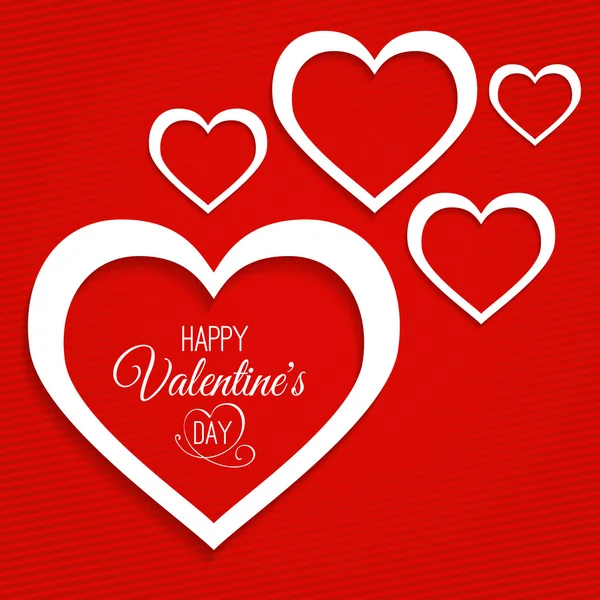 Cartão de saudação de Valentim com corações vermelhos — Vetor de Stock