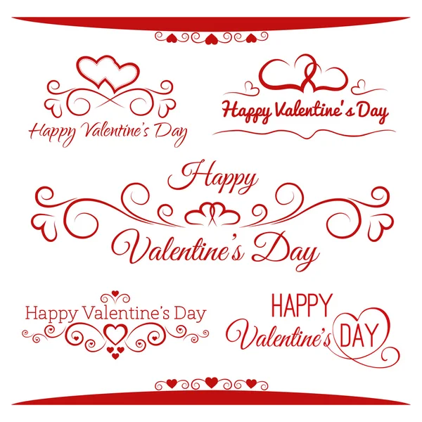 Set van kalligrafische groeten voor Valentines day Rechtenvrije Stockillustraties