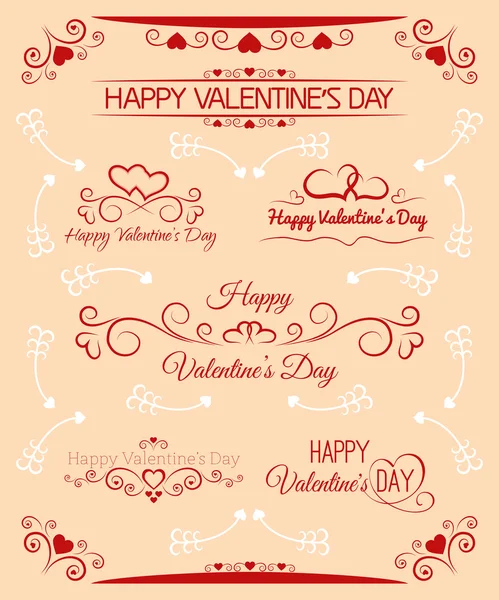 La decoración de las tarjetas para el Día de San Valentín — Vector de stock