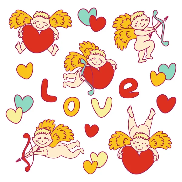 Cupidons pour la Saint-Valentin — Image vectorielle