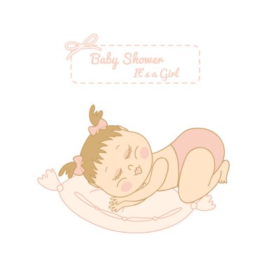 Bebek duş kart güzel kızla