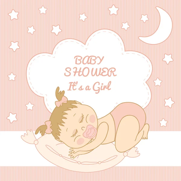 Baby shower es una chica — Vector de stock