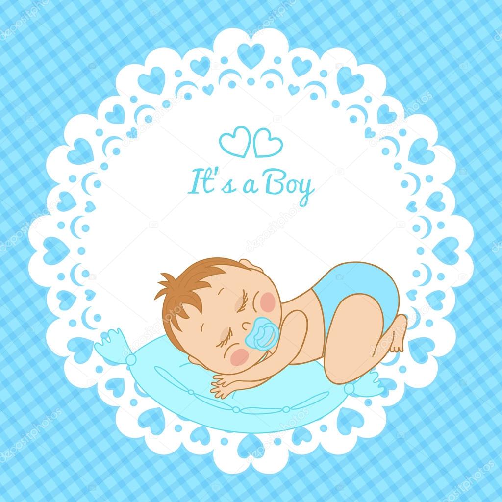 Greeting card with the birth of a boy