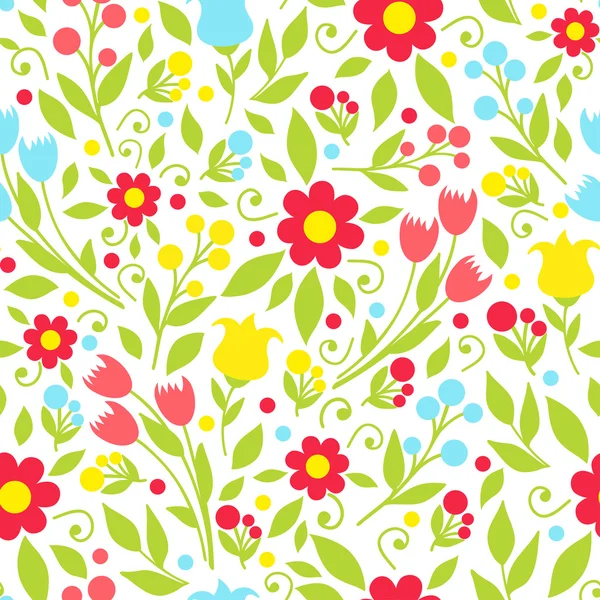 Naadloos patroon met lentebloemen Vectorbeelden