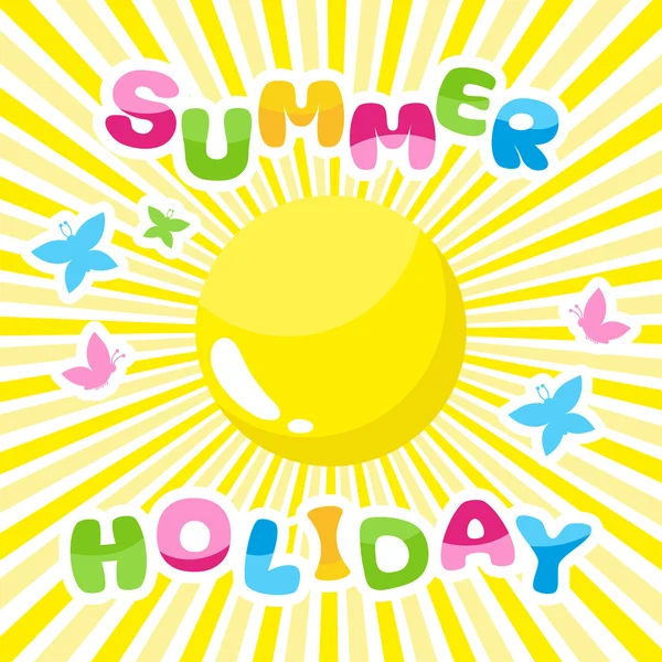 Fondo de verano, inscripción de vacaciones de verano — Vector de stock