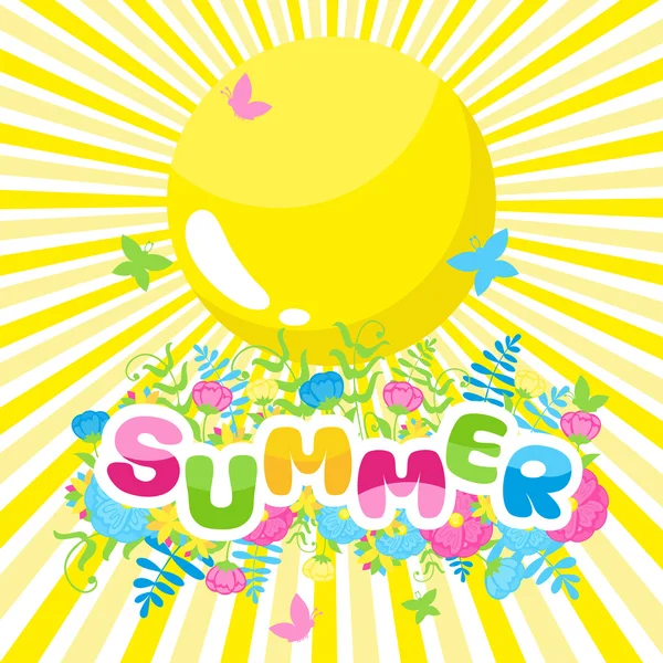 Fond d'été, l'inscription de lettres colorées — Image vectorielle