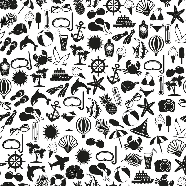 Seamless pattern summer icons — Stock Vector