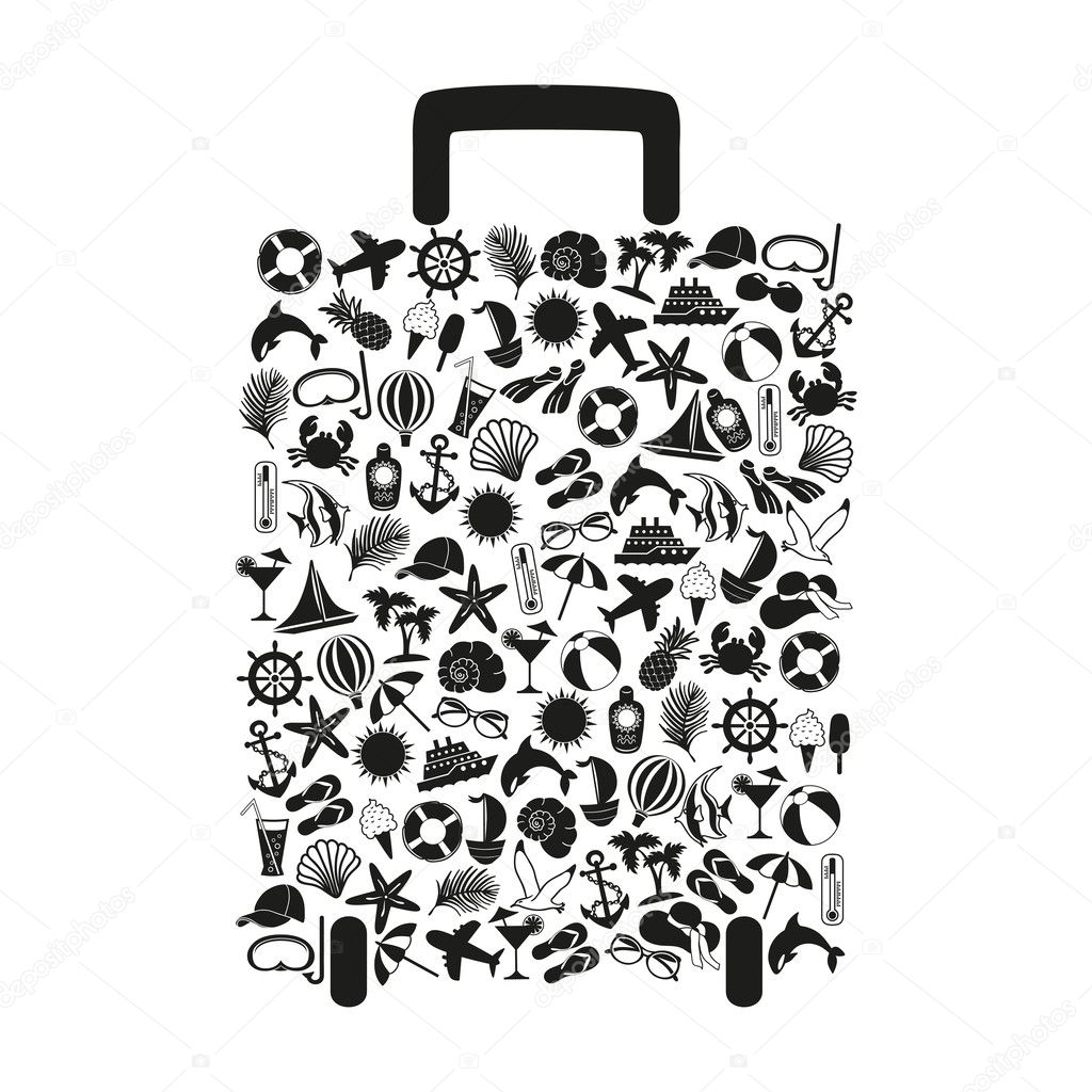 Travel suitcase of many elements