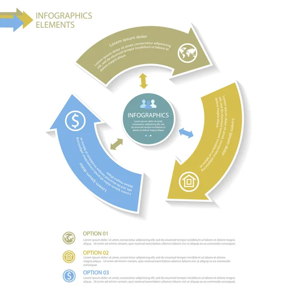 Abstrakte Infografik-Elemente Vorlage mit Pfeilen — Stockvektor