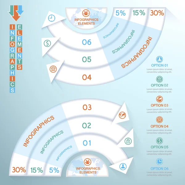 Círculo de infografías empresariales — Archivo Imágenes Vectoriales