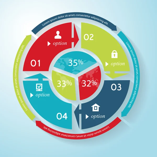 Infografías abstractas para presentación de negocios — Archivo Imágenes Vectoriales