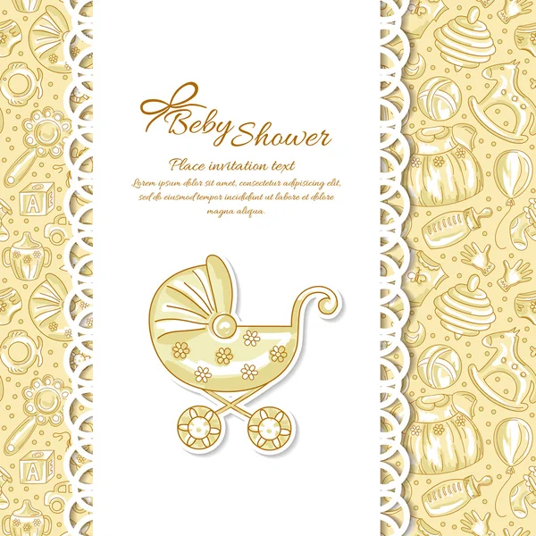 Chuveiro de bebê, cartão de saudação para bebê —  Vetores de Stock
