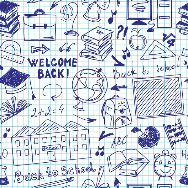 Thema van de school de pictogrammen van de school — Stockvector