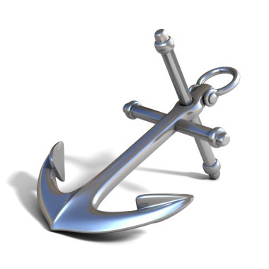 3d anchor on white background clipart