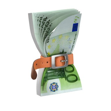 tighten kemer ile Euro notları