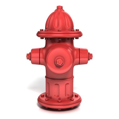 Fire hydrant isolated on white - front view clipart