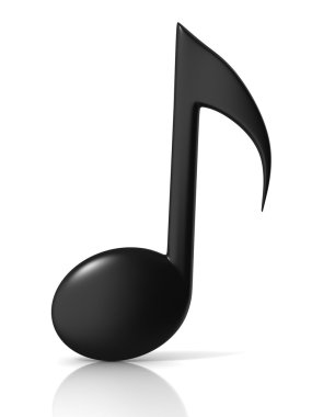 müzik Not 3d simgesi beyaz zemin üzerine