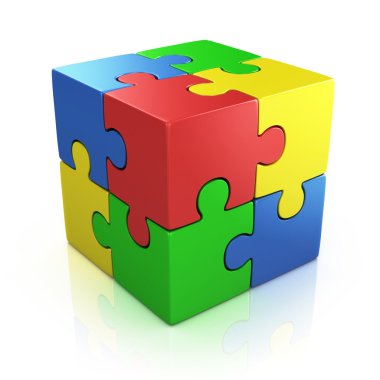 renkli küp 3d puzzle