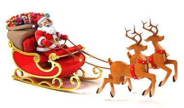 Santa kızak geyikler