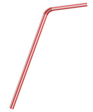 Drinking straw isolated on white clipart