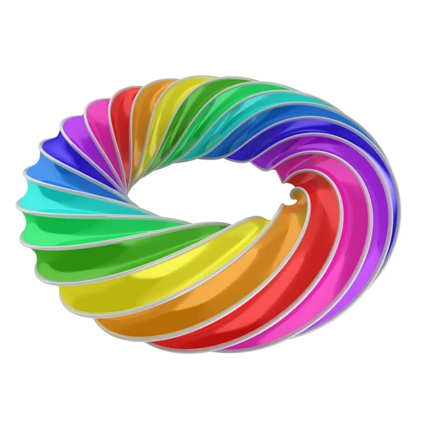 3d forma abstrata - arco-íris anel — Fotografia de Stock