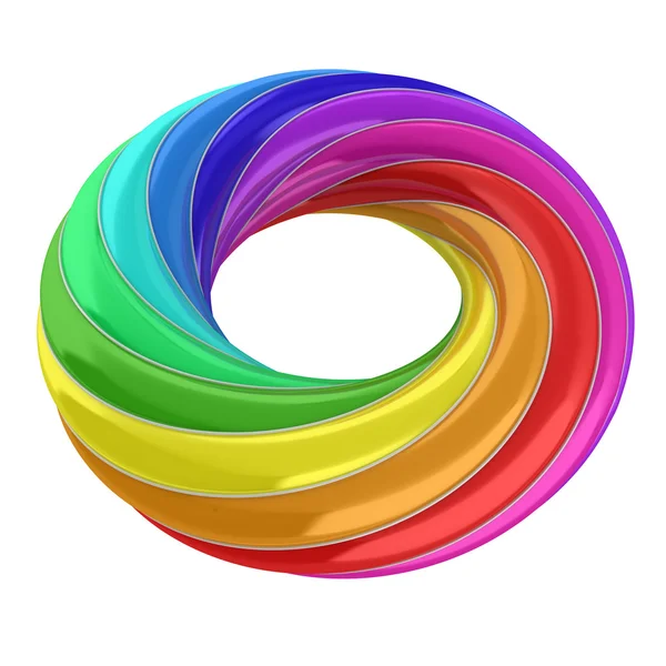 3D-abstracte vorm - regenboog ring — Stockfoto