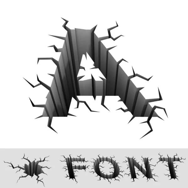 Cracked font letter A — Stock Photo, Image