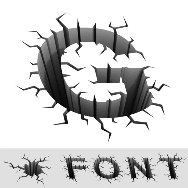 Cracked font letter G — Stock Photo, Image