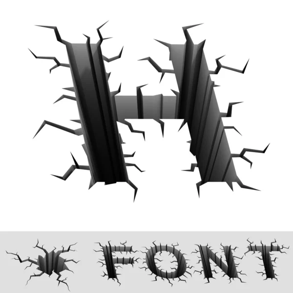 Gebarsten lettertype brief h — Stockfoto