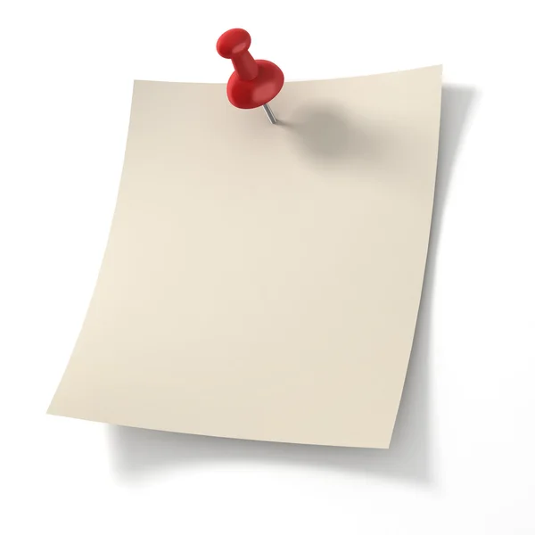 Note pad pinned on white background — Stock Photo, Image