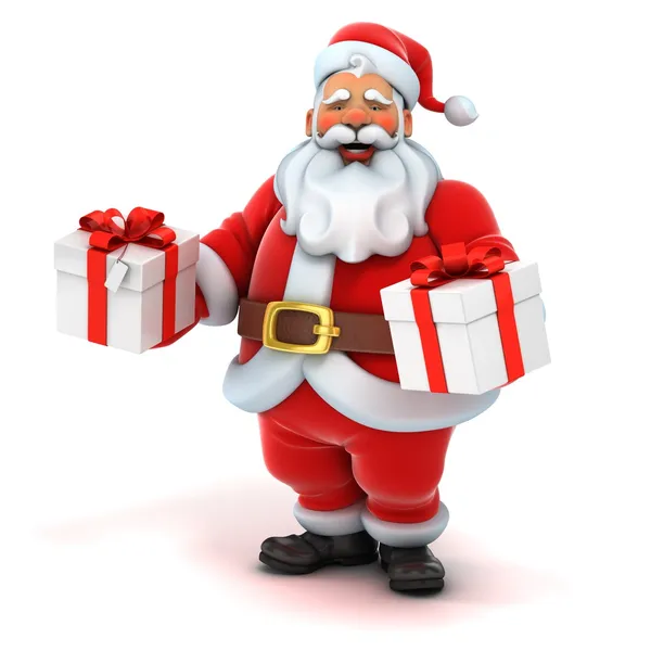 Santa claus holding presents — Stock Photo, Image