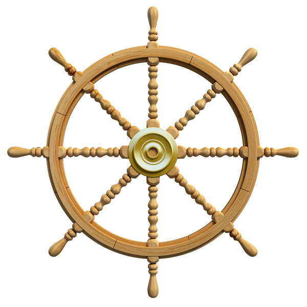 3d ship wheel isolated