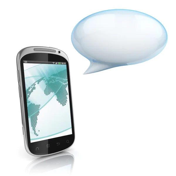 Teléfono inteligente con burbujas de voz-concepto 3d — Foto de Stock