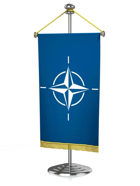 NATO 3d stůl vlajka izolované — Stock fotografie