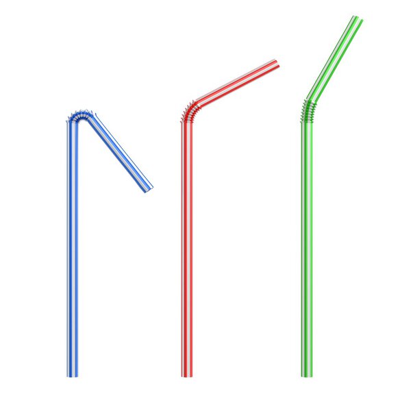 Drinking straws isolated