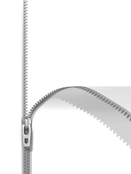 白に隔離されたジッパー — ストック写真