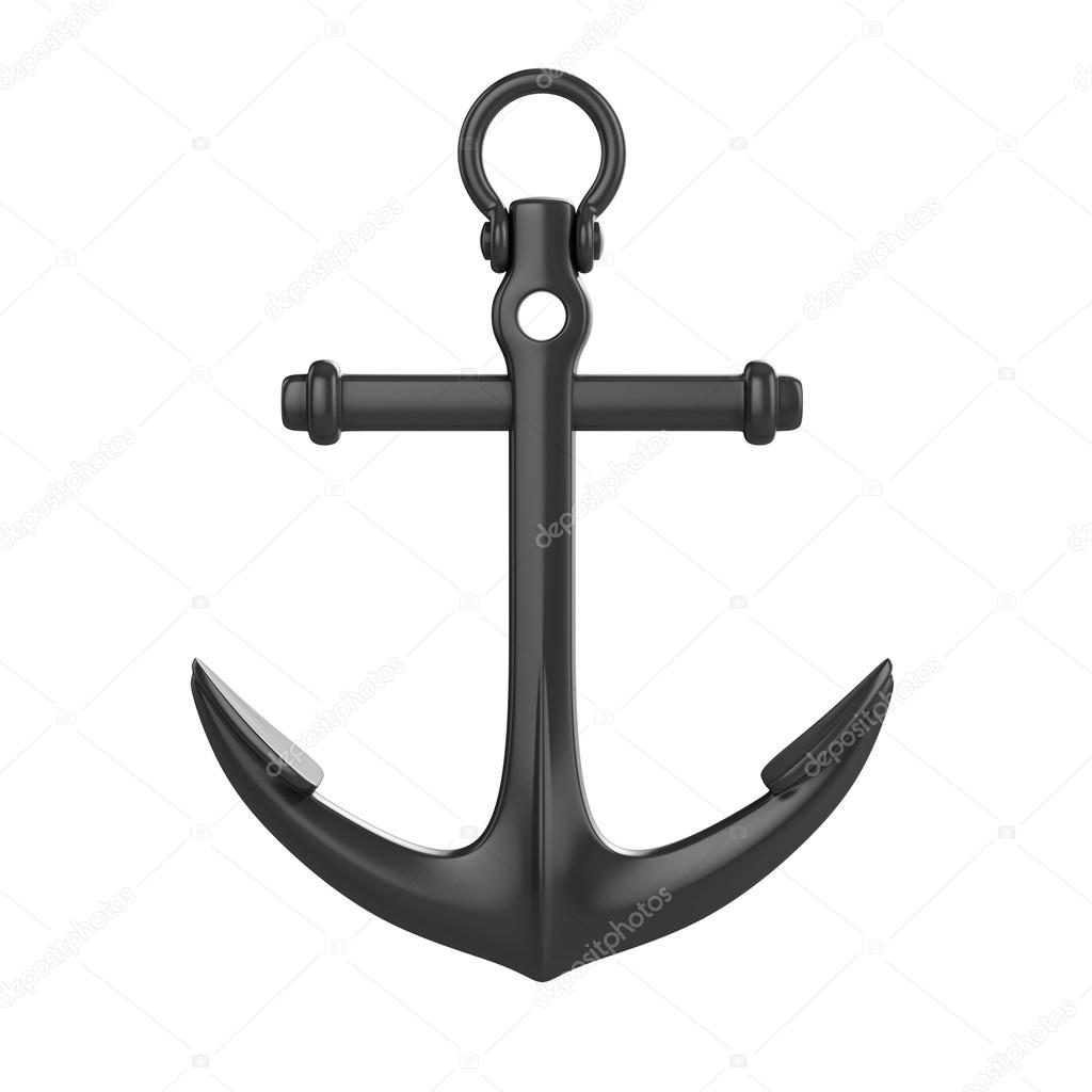 3d anchor on white background