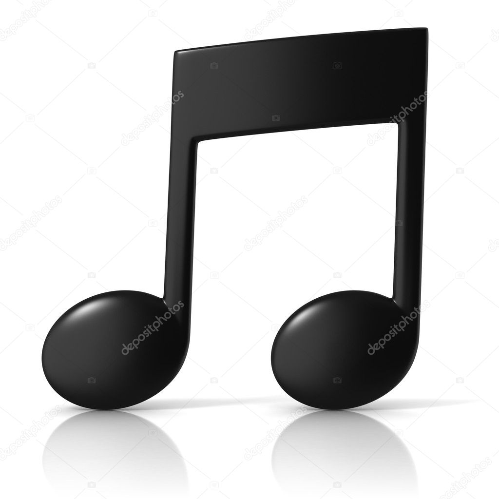 Music note 3d icon on white background