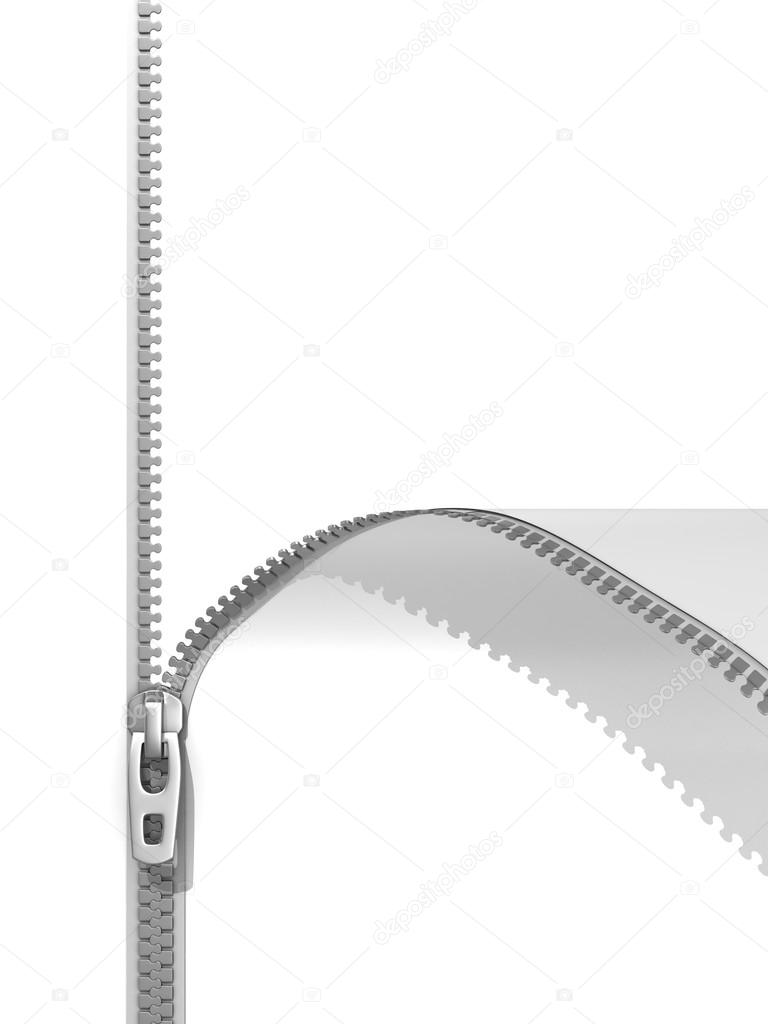 Zipper isolated on white